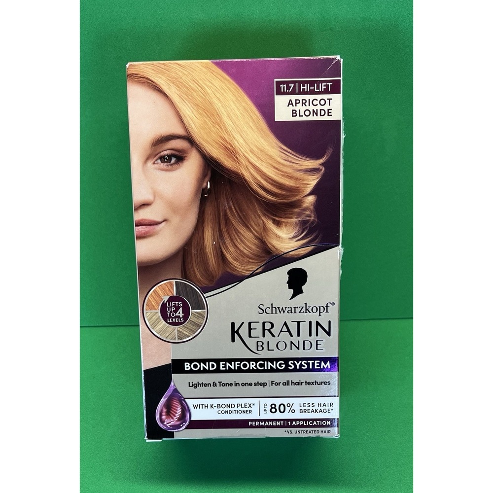 Schwarzkopf Keratin Color Permanent Hair Dye 11.7 Apricot Blonde‎ - New In Box